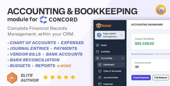 Accounting and Bookkeeping for Concord - Concord CRM module