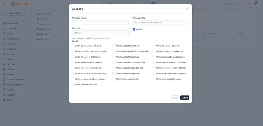 Asset reports exported to PDF and Excel with utilisation statistics Asset reports exported to PDF and Excel with utilisation statistics
