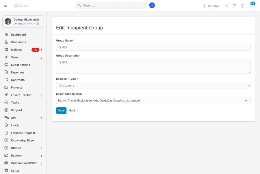 Scheduled messages and recipient groups Scheduled messages and recipient groups
