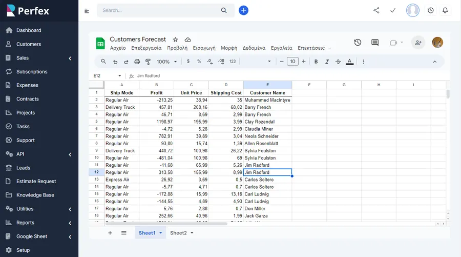 Editing a synchronized Google Sheet with live data inside Perfex CRM Editing a synchronized Google Sheet with live data inside Perfex CRM