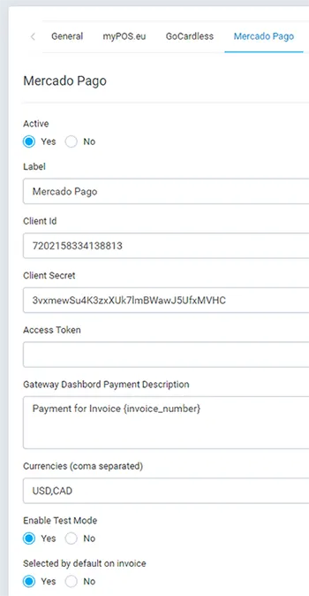 Mercado Pago transaction recorded against a Perfex CRM invoice Mercado Pago transaction recorded against a Perfex CRM invoice
