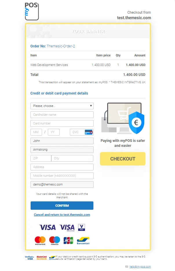 Customer paying a Perfex CRM invoice with myPOS Customer paying a Perfex CRM invoice with myPOS