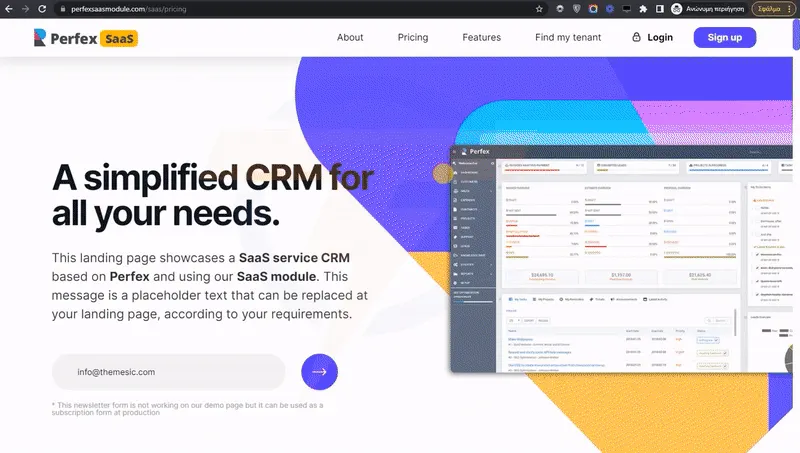 Perfex CRM SaaS tenant self-registration and signup flow Perfex CRM SaaS tenant self-registration and signup flow