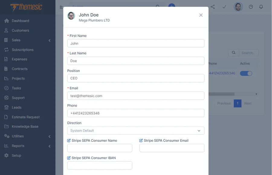 Stripe SEPA Direct Debit configured as a payment gateway in Perfex CRM Stripe SEPA Direct Debit configured as a payment gateway in Perfex CRM