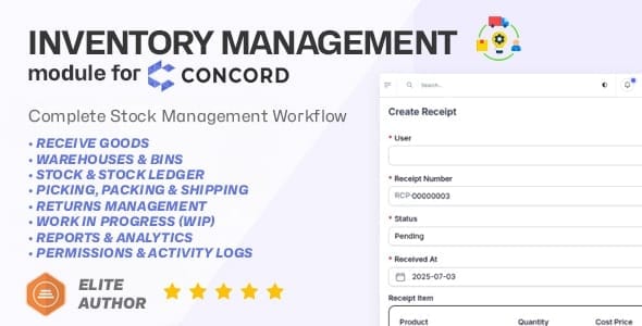Inventory Management & Data-Driven Automation for Concord CRM - screenshot