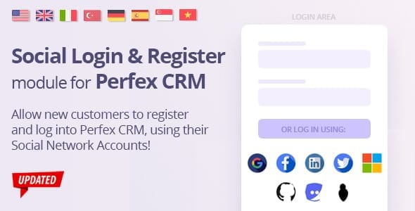 Social Media Login module for Perfex - Perfex CRM module