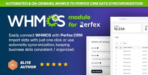 WHMCS Connector & Smart Data Synchronization for Perfex CRM - screenshot