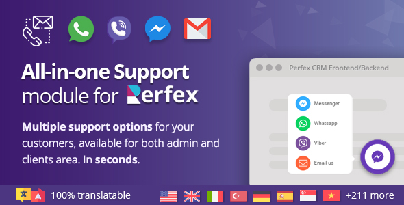 All-in-one Support module for Perfex - Provide client support through WhatsApp, Viber, Messenger