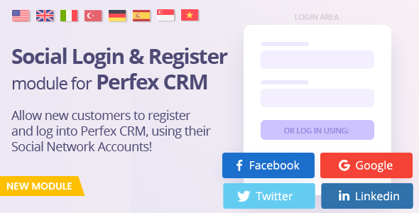 Social Media Login module for Perfex - Register and Log-in using social networks