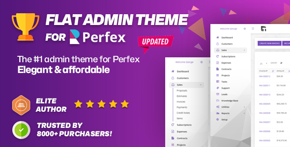 Perfex CRM - Flat Theme for Admin (Backend) Interface