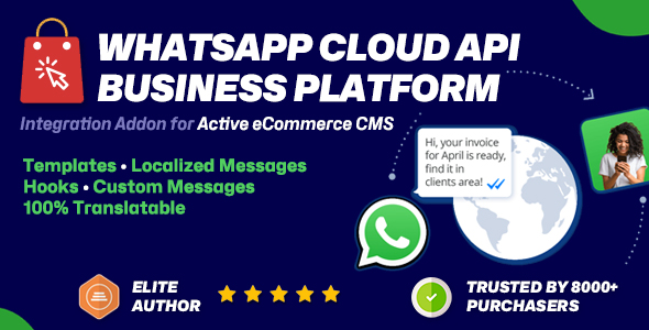 WhatsApp Business Platform Integration for Active eCommerce CMS - Notifications addon