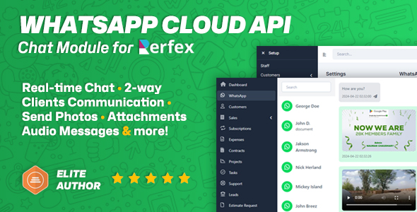 WhatsApp Cloud API Official Chat Module for Perfex CRM