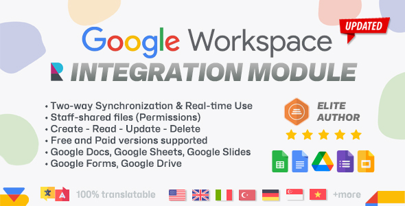 Google Workspace Integration module for Perfex CRM - Google Spreadsheets, Docs, Forms, Slides & Drive inside your dashboard!