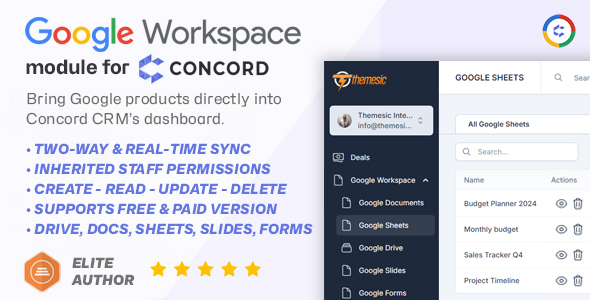 Google Workspace Module for Concord CRM