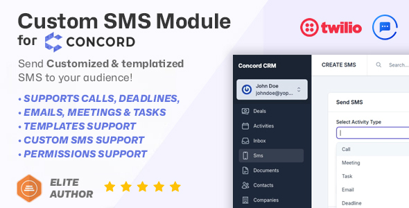 Custom SMS module for Concord CRM