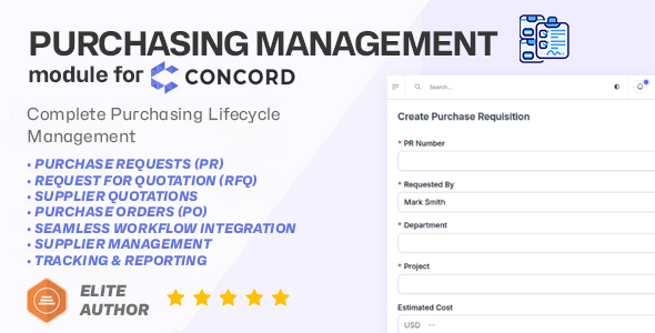 Purchase Management module for Concord CRM